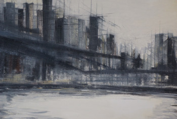Obra contemporánea nombrada « Le Pont de Brooklyn », Hecho por GWENAELLE EL SAYED