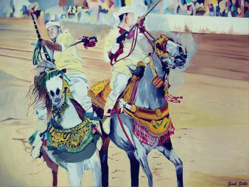 Obra contemporánea nombrada « Tbourida », Hecho por ZINEB SEHLI