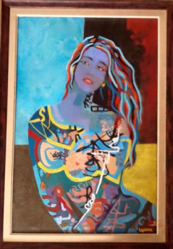 Obra contemporánea nombrada « Street girl », Hecho por LAPIERRE DE BELLE ILE EN MER