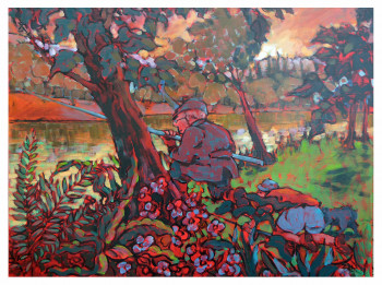 Obra contemporánea nombrada « Chasseurs de poissons », Hecho por BAL