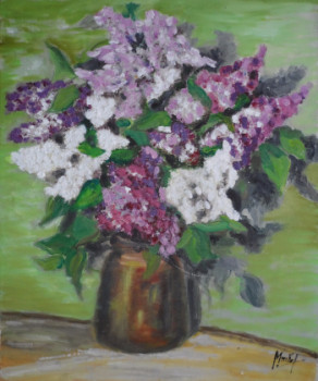 Obra contemporánea nombrada « Lilas », Hecho por JACKY MONKA