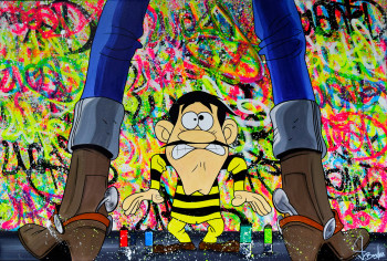 Obra contemporánea nombrada « LUCKY LUKE WANTED DEAD OR ALIVE », Hecho por VINCENT BARDOU