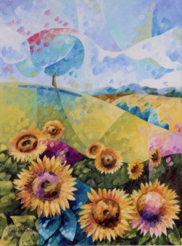 Obra contemporánea nombrada « Les tournesols », Hecho por BéATRICE BEDEUR