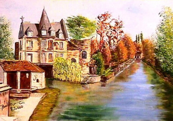 Obra contemporánea nombrada « Moret sur loing », Hecho por BOUTIN