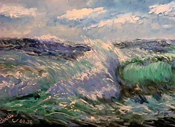 Obra contemporánea nombrada « La mer Agitée », Hecho por BOUTIN