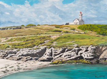 Obra contemporánea nombrada « La pointe des Poulains, Belle Ile en Mer », Hecho por MARC ETIEN