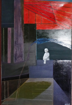 Obra contemporánea nombrada « carré 3 le perron 2 », Hecho por MARIE-LAURE MELINAND