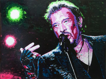 Obra contemporánea nombrada « Johnny Halliday », Hecho por PASCAL LENOBLE