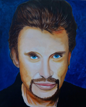 Obra contemporánea nombrada « Portrait de Johnny Hallyday  1 », Hecho por BOUTIN