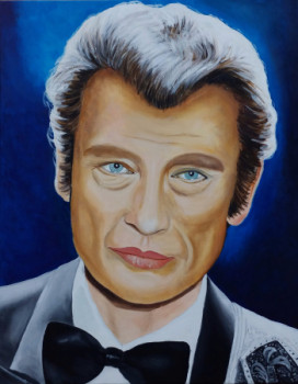 Obra contemporánea nombrada « Portrait de Johnny Hallyday  2 », Hecho por BOUTIN