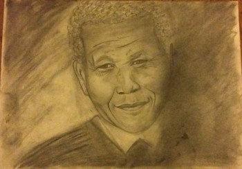 Obra contemporánea nombrada « Nelson Mandela », Hecho por JULIE BBJ