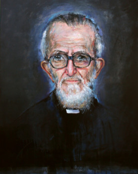 Obra contemporánea nombrada « L'abbé Pierre d'Emmaus », Hecho por GRAZYNA TARKOWSKA