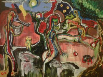 Obra contemporánea nombrada « Jardin de la Vanité ( quatre musiciennes) », Hecho por ANT