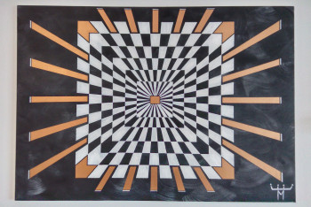 Obra contemporánea nombrada « illusion damier », Hecho por MAXGALLERYS