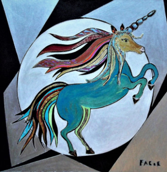 Obra contemporánea nombrada « La licorne de Noël », Hecho por FABIE