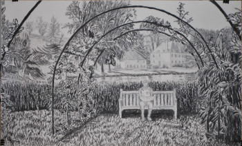 Obra contemporánea nombrada « Les jardins de Sasnières », Hecho por JEAN LUZIER