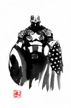 Obra contemporánea nombrada « captain america », Hecho por PECHANE SUMIE