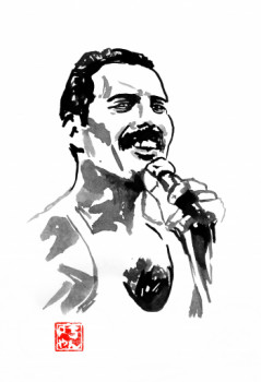 Obra contemporánea nombrada « freddie mercury 1 », Hecho por PECHANE SUMIE