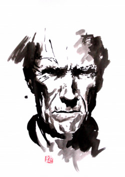 Obra contemporánea nombrada « clint eatwood », Hecho por PECHANE SUMIE