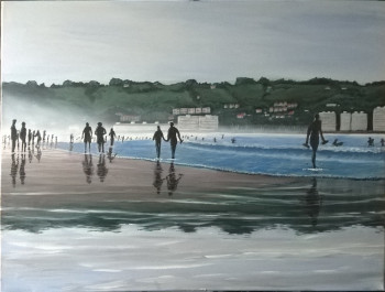 Obra contemporánea nombrada « Hendaye plage », Hecho por PHILIPPE LANOT