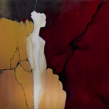 Obra contemporánea nombrada « " Pourpre 1 " », Hecho por JEANNE LE GUEN