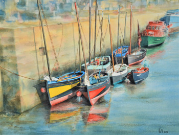 Obra contemporánea nombrada « Canots anciens Barfleur », Hecho por VAL.H