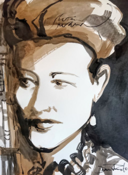 Obra contemporánea nombrada « SIMONE DE BEAUVOIR », Hecho por DAMIAN TIRADO