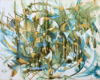 Obra contemporánea nombrada « Harmonie du monde », Hecho por GENEVIèVE NORMAND