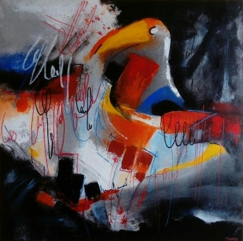 Obra contemporánea nombrada « MONSIEUR TOUCAN », Hecho por MIREILLE MAURY