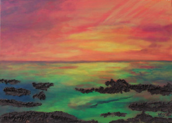 Obra contemporánea nombrada « Coucher du Soleil », Hecho por   MARIA  COUTINHO   /  MARIA  C.