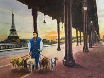 LA PROMENADE SUR LE PONT BIR-HAKEIM En el sitio ARTactif