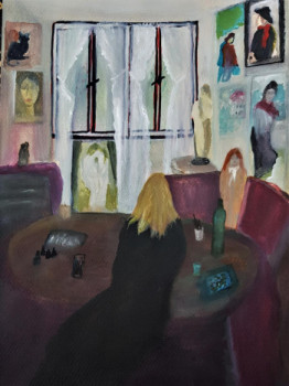 Obra contemporánea nombrada « Regard sur soi », Hecho por NADINE SANTAMARIA