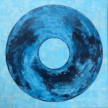 Obra contemporánea nombrada « Blue sphere », Hecho por ROMROS