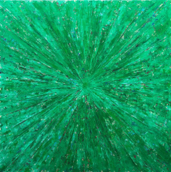 Obra contemporánea nombrada « Green galaxy », Hecho por ROMROS