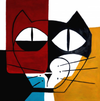 Obra contemporánea nombrada « Tête de chat », Hecho por RICHARD BOIGEOL