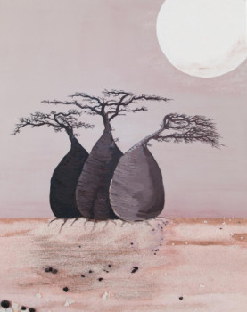 Obra contemporánea nombrada « Baobabs - Trois amis », Hecho por MILEG