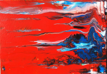 Obra contemporánea nombrada « Le rouge et le bleu », Hecho por ARNOLD