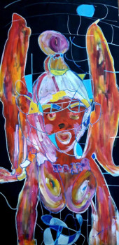 Obra contemporánea nombrada « JUNIA », Hecho por VAUDOU QUEEN