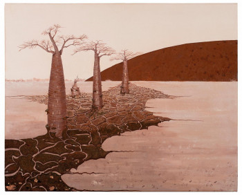 Obra contemporánea nombrada « Baobabs en terre déchirée - survie. », Hecho por MILEG