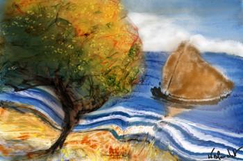 Obra contemporánea nombrada « Nature 3810 », Hecho por K.BLANCHET