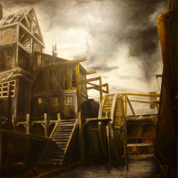 Obra contemporánea nombrada « vieux moulin », Hecho por MC KENZIE