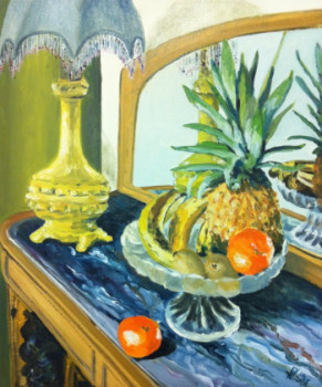 Obra contemporánea nombrada « NATURE MORTE AUX FRUITS D'HIVERS », Hecho por PHILIPPE NEGRE