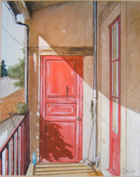 Obra contemporánea nombrada « Porte rouge », Hecho por MC KENZIE