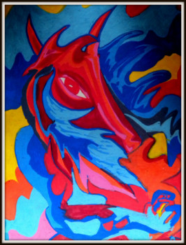 Obra contemporánea nombrada « Autoportrait en cheval », Hecho por KAREN CHESSMAN