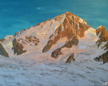 Obra contemporánea nombrada « Chardonnet le soir depuis le refuge Albert 1er », Hecho por SAVIG