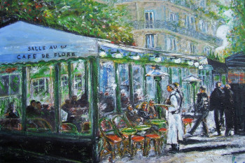 Obra contemporánea nombrada « Le café de Flore », Hecho por NADIA VIGUIER