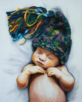 Obra contemporánea nombrada « Bébé au Bonnet », Hecho por CLEMENCE POWNEY