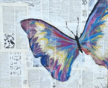 Obra contemporánea nombrada « Le Papillon », Hecho por CLEMENCE POWNEY