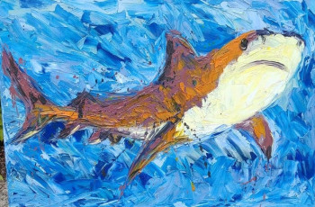 Obra contemporánea nombrada « Sharkie », Hecho por CLEMENCE POWNEY