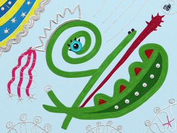 Obra contemporánea nombrada « King Chameleon », Hecho por CATHERINE ANGELKOLOR